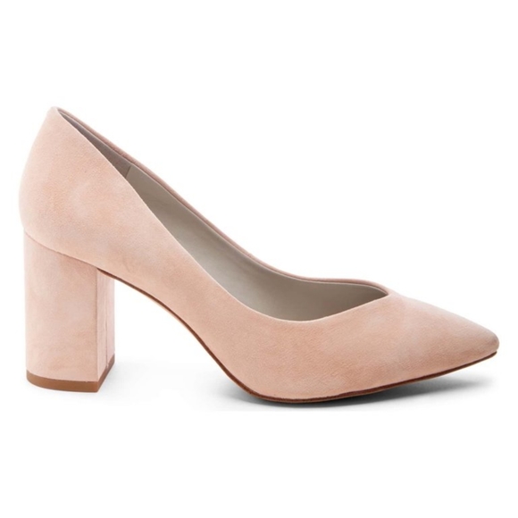 1. State Shoes - State Women's Saffy Block Heel Suede Pumps Nude Blush